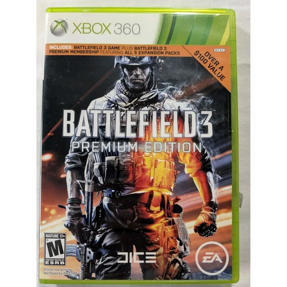 Battlefield 3 Premium Edition Xbox 360 2011 2-Disc Complete Game Set Multi-Play